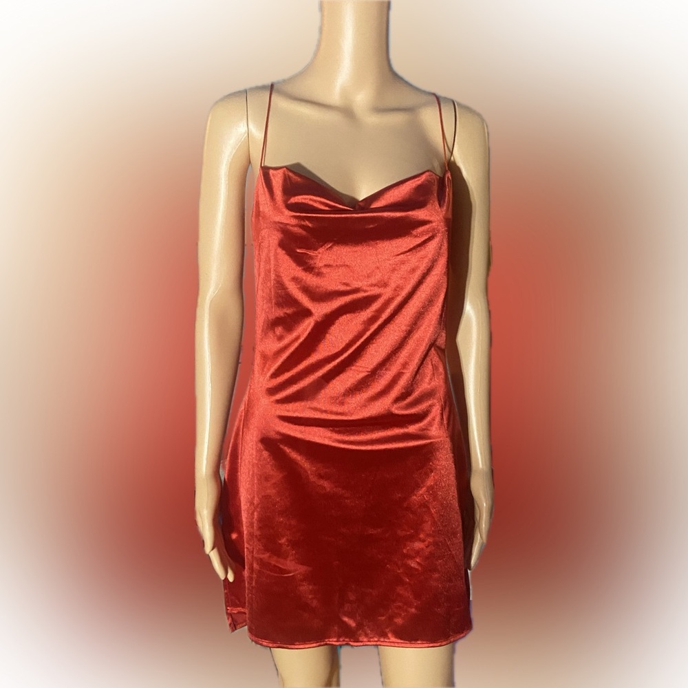 Zaful Scarlet Satin Maxi Dress